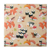 Japans voedsel: Sushi Pattern 3 Tegeltje (Voorkant)