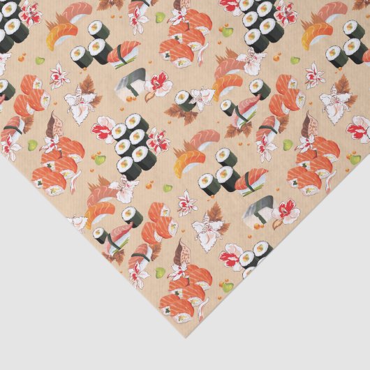 Japans voedsel: Sushi Pattern 3 Tissuepapier (Detail)