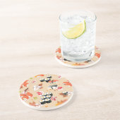 Japans voedsel: Sushi Pattern 3 Zandsteen Onderzetter (Zijkant)