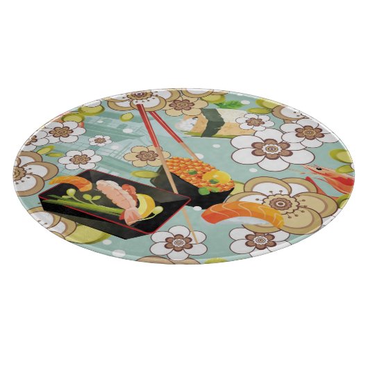 Japans voedsel: Sushi Pattern 4 Snijplank (Hoek)