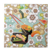 Japans voedsel: Sushi Pattern 4 Tegeltje (Voorkant)