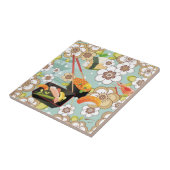 Japans voedsel: Sushi Pattern 4 Tegeltje (Zijkant)