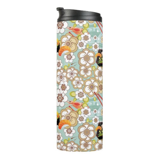Japans voedsel: Sushi Pattern 4 Thermosbeker (Geroteerd rechts)
