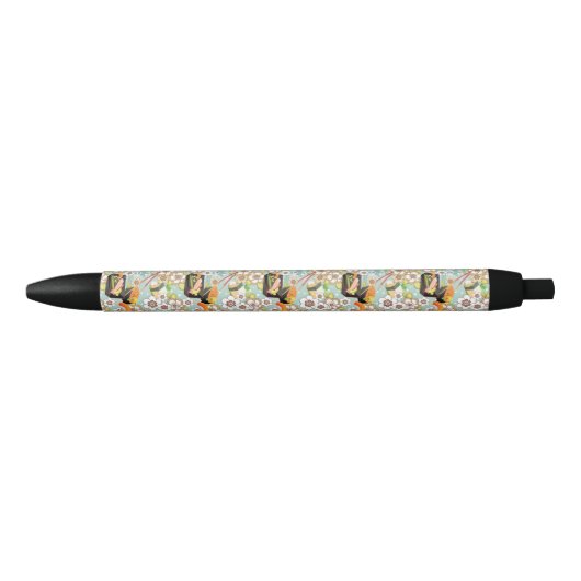 Japans voedsel: Sushi Pattern 4 Zwarte Inkt Pen (Voorkant)