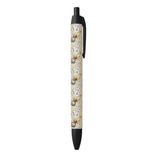 Japans voedsel: Sushi Pattern 4 Zwarte Inkt Pen (Achterkant (Verticaal))
