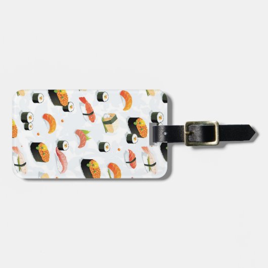 Japans voedsel: Sushi Pattern Bagagelabel (Voorkant horizontaal)