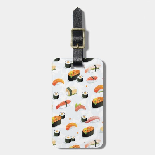 Japans voedsel: Sushi Pattern Bagagelabel (Voorkant verticaal)