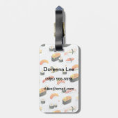 Japans voedsel: Sushi Pattern Bagagelabel (Achterkant verticaal)