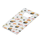 Japans voedsel: Sushi Pattern Creditkaart Flessenopener (Voorkant Gekanteld)