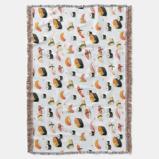 Japans voedsel: Sushi Pattern Deken (Voorkant Verticaal)