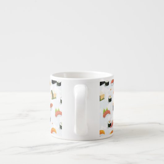 Japans voedsel: Sushi Pattern Espresso Kop (Achterkant)