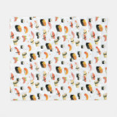 Japans voedsel: Sushi Pattern Fleece Deken (Voorkant (Horizontaal))