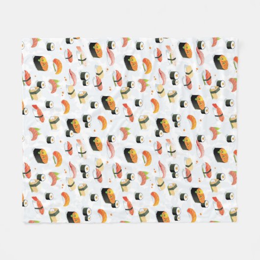 Japans voedsel: Sushi Pattern Fleece Deken (Voorkant (Horizontaal))