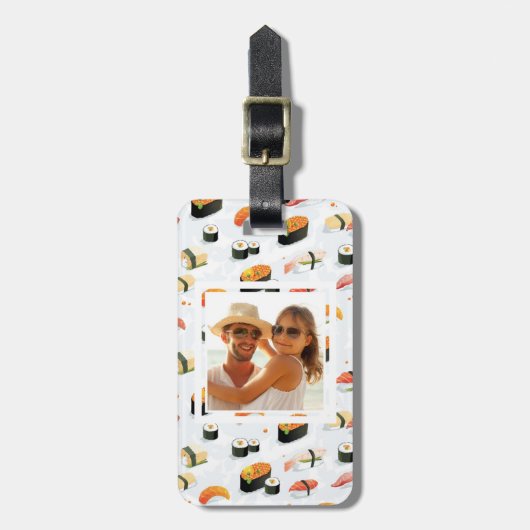 Japans voedsel | Sushi Pattern | Foto toevoegen Bagagelabel (Voorkant verticaal)