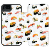 Japans voedsel: Sushi Pattern Incipio iPhone Portemonnee Hoesje (Agenda Open)