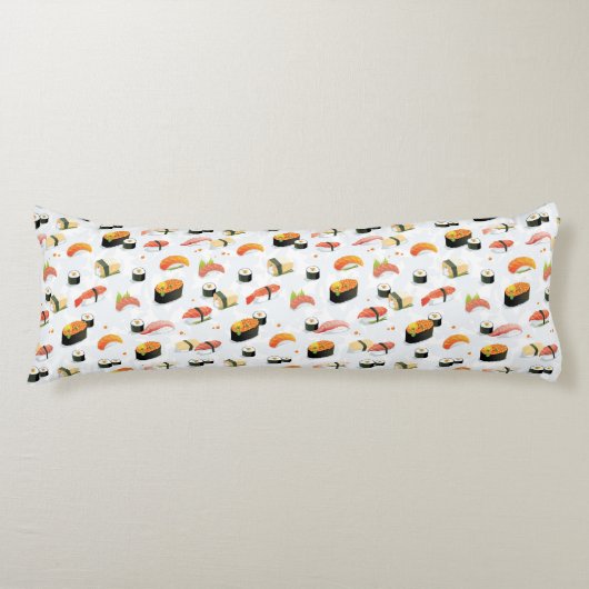 Japans voedsel: Sushi Pattern Lichaamskussen (Voorkant)