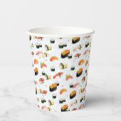 Japans voedsel: Sushi Pattern Papieren Bekers (Achterkant)