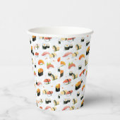 Japans voedsel: Sushi Pattern Papieren Bekers (Rechts)