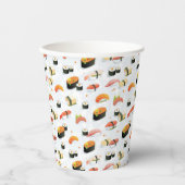 Japans voedsel: Sushi Pattern Papieren Bekers (Voorkant)