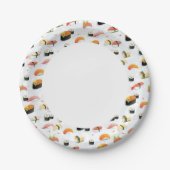 Japans voedsel: Sushi Pattern Papieren Bordje (Voorkant)