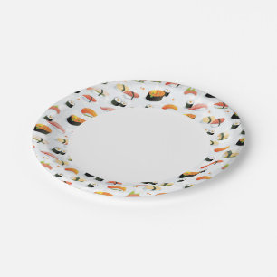 Japans voedsel: Sushi Pattern Papieren Bordje