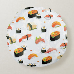 Japans voedsel: Sushi Pattern Rond Kussen