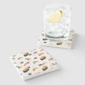Japans voedsel: Sushi Pattern Stenen Onderzetter (Zijkant)