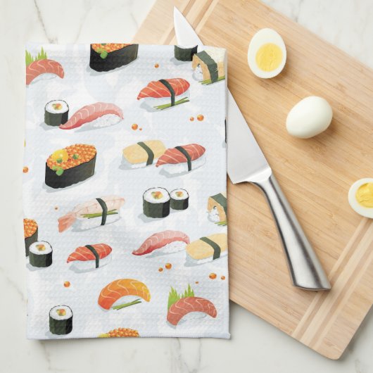 Japans voedsel: Sushi Pattern Theedoek (Quarter Fold)