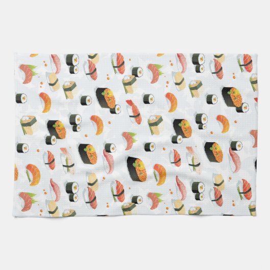 Japans voedsel: Sushi Pattern Theedoek (Horizontaal)