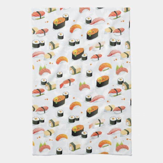 Japans voedsel: Sushi Pattern Theedoek (Verticaal)