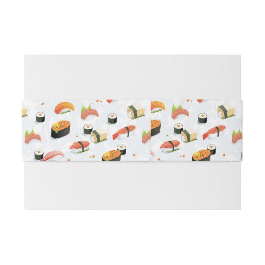 Japans voedsel: Sushi Pattern Uitnodigingen Wikkel (Achterkant Voorbeeld)