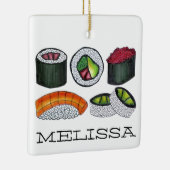 Japans voedsel Sushi Rolls Salmon Nigiri Spicy Tun Keramisch Ornament (Rechts)