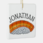Japans voedsel Sushi Salmon Nigiri gepersonaliseer Keramisch Ornament (Rechts)