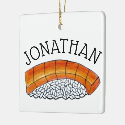 Japans voedsel Sushi Salmon Nigiri gepersonaliseer Keramisch Ornament (Links)