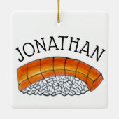 Japans voedsel Sushi Salmon Nigiri gepersonaliseer Keramisch Ornament (Achterkant)