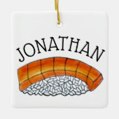 Japans voedsel Sushi Salmon Nigiri gepersonaliseer Keramisch Ornament (Voorkant)