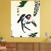  Japans Vogel en Wisteria Canvas Afdruk (Insitu (Woonkamer))