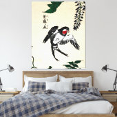  Japans Vogel en Wisteria Canvas Afdruk (Insitu (Slaapkamer))