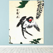  Japans Vogel en Wisteria Canvas Afdruk (Insitu (Houten vloer))