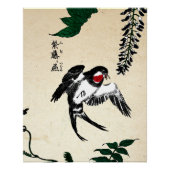 Japans Vogel en Wisteria Perfect Poster (Voorkant)