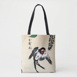  Japans Vogel en Wisteria Tote Bag
