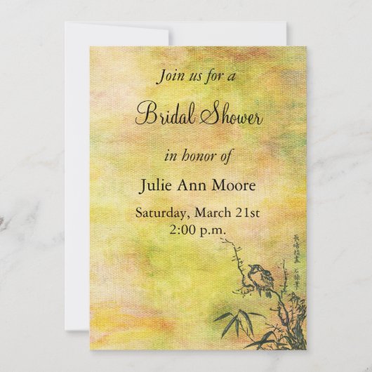  Japans Vogel Vrijgezellenfeest Kaart (Voorkant)