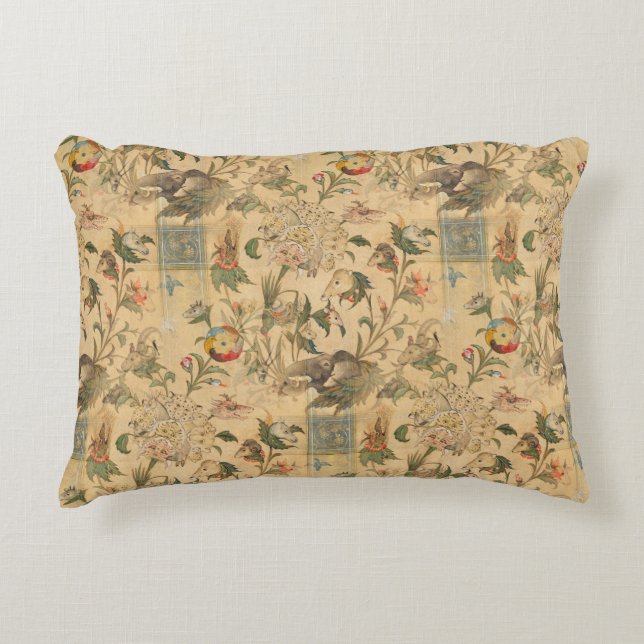  Japans Vogels Olifantenboom Bloemen Accent Kussen (Voorkant)