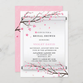 Japans Vrijgezellenfeest met scrollCherry Blossom Kaart