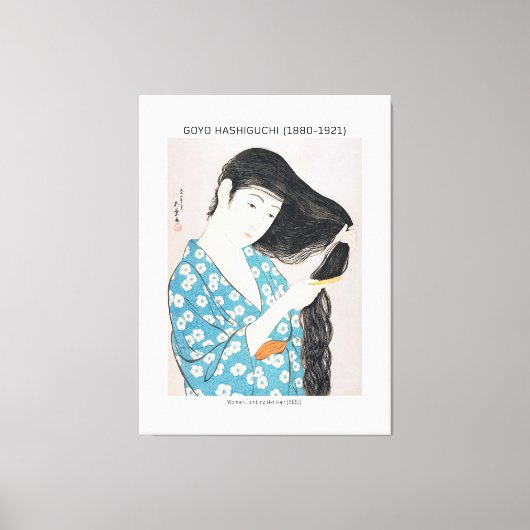 Japans Vrouw schoonheid - Goyō Hashiguchi Canvas Afdruk (Voorkant)