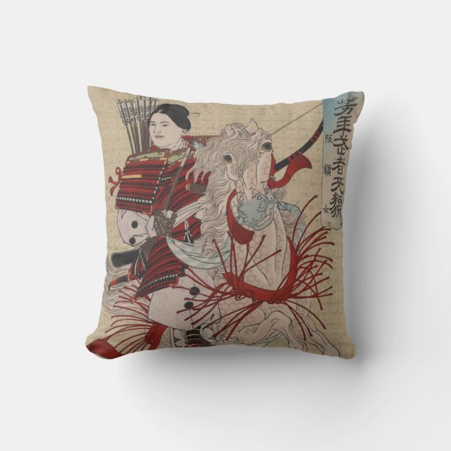  Japans Vrouw Warrior Hangakujo Pillow Kussen (Voorkant)