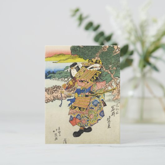 Japans Vrouwen Warrior edo periode Briefkaart (Staand voorkant)
