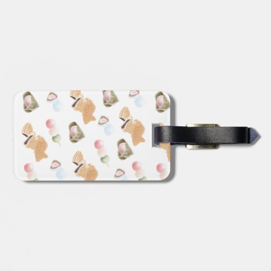 Japans Wagashi Pattern Bagagelabel (Achterkant horizontaal)