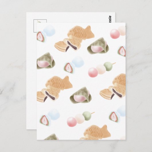 Japans Wagashi Pattern Briefkaart (Voorkant / Achterkant)