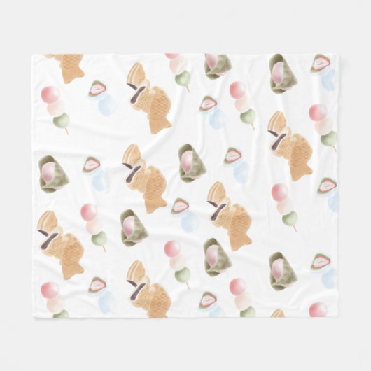 Japans Wagashi Pattern Fleece Deken (Voorkant (Horizontaal))